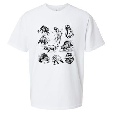 Cute Raccoon Drawing Racoon Portrait Sketch Wild Trash Panda Sueded Cloud Jersey T-Shirt