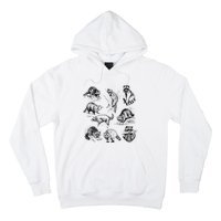 Cute Raccoon Drawing Racoon Portrait Sketch Wild Trash Panda Hoodie