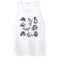 Cute Raccoon Drawing Racoon Portrait Sketch Wild Trash Panda PosiCharge Competitor Tank