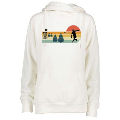 Cool Retro Disc Golf Sport Womens Funnel Neck Pullover Hood