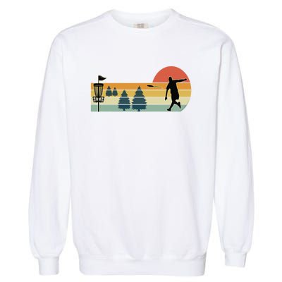 Cool Retro Disc Golf Sport Garment-Dyed Sweatshirt