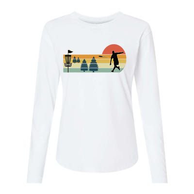 Cool Retro Disc Golf Sport Womens Cotton Relaxed Long Sleeve T-Shirt