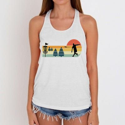 Cool Retro Disc Golf Sport Women's Knotted Racerback Tank