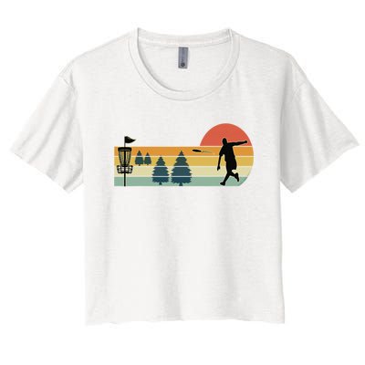 Cool Retro Disc Golf Sport Women's Crop Top Tee