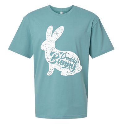 Cute Rabbit Daddy Papa Father Day egg hunting Sueded Cloud Jersey T-Shirt