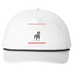 Cute Rottweiler Dog Lover Ugly Christmas Funny Gift Snapback Five-Panel Rope Hat