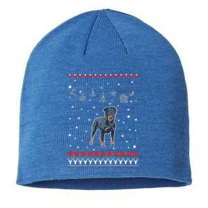 Cute Rottweiler Dog Lover Ugly Christmas Funny Gift Sustainable Beanie