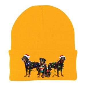 Christmas Rottweiler Dog Mom Santa Hat Holiday Design Great Gift Knit Cap Winter Beanie