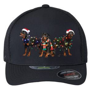 Christmas Rottweiler Dog Mom Santa Hat Holiday Design Great Gift Flexfit Unipanel Trucker Cap