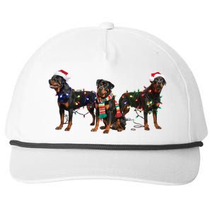 Christmas Rottweiler Dog Mom Santa Hat Holiday Design Great Gift Snapback Five-Panel Rope Hat