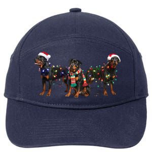 Christmas Rottweiler Dog Mom Santa Hat Holiday Design Great Gift 7-Panel Snapback Hat