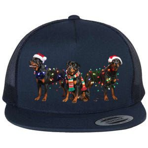 Christmas Rottweiler Dog Mom Santa Hat Holiday Design Great Gift Flat Bill Trucker Hat