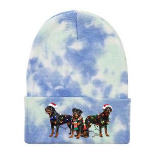 Christmas Rottweiler Dog Mom Santa Hat Holiday Design Great Gift Tie Dye 12in Knit Beanie