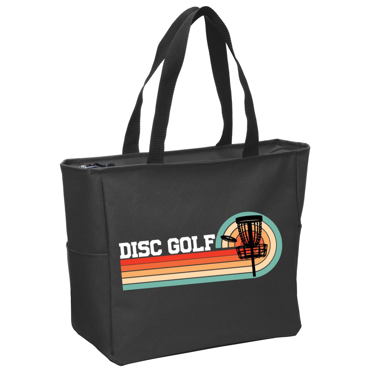 Cool Retro Disc Golf Sport Gift Idea Zip Tote Bag