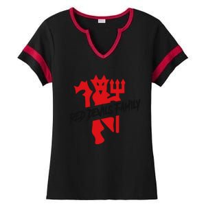 Cool Red Devils Family Manchester United Soccer Team Ladies Halftime Notch Neck Tee