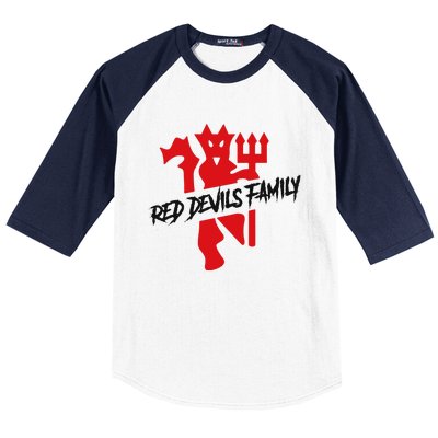 Cool Red Devils Family Manchester United Soccer Team Baseball Sleeve Shirt