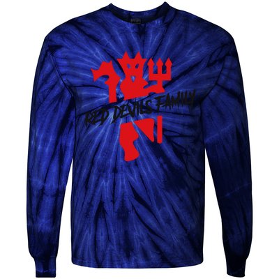 Cool Red Devils Family Manchester United Soccer Team Tie-Dye Long Sleeve Shirt