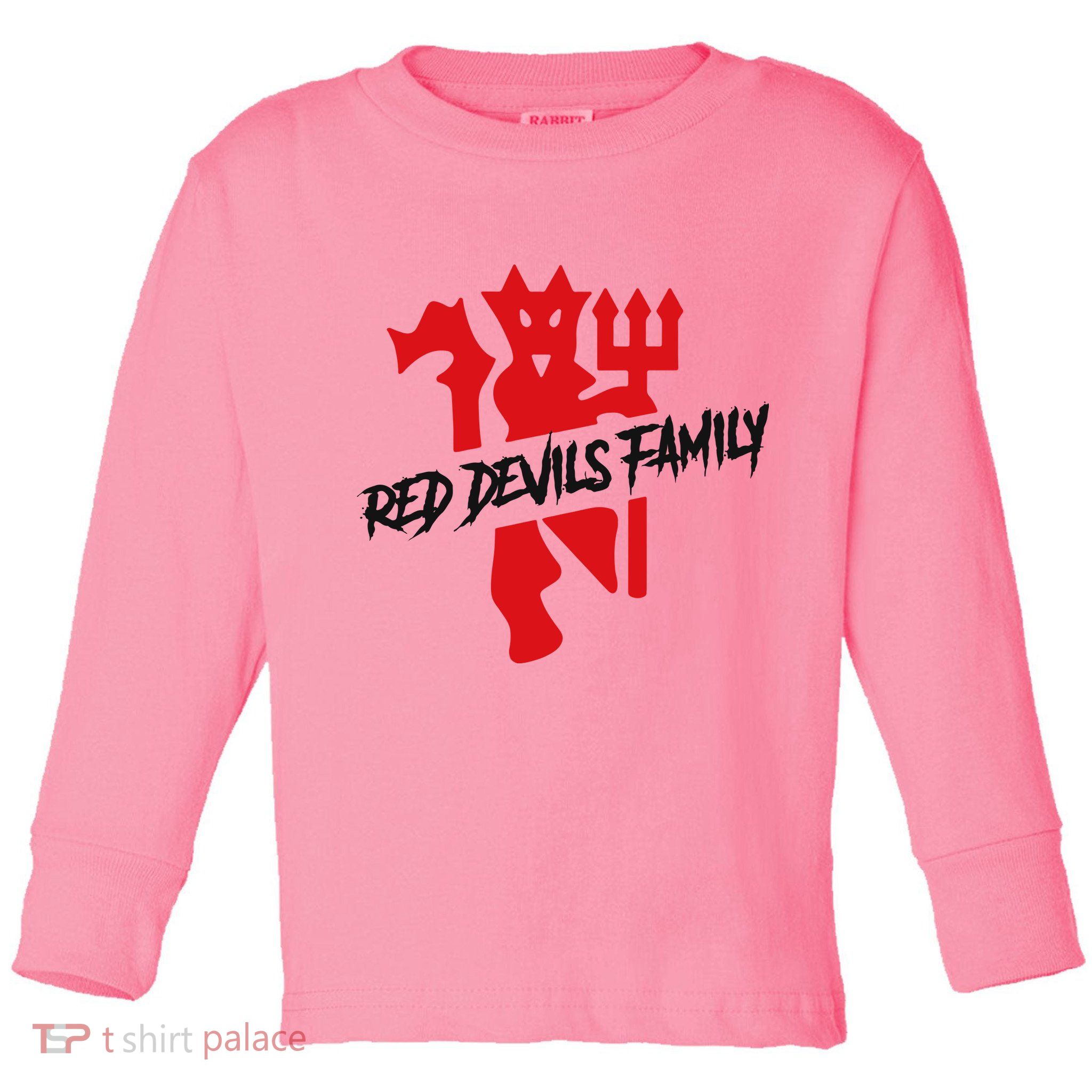 Cool Red Devils Family Manchester United Soccer Team Toddler Long Sleeve Shirt