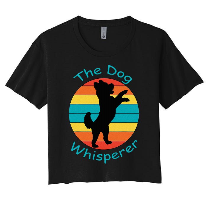 Cute Retro Dog Whisperer Vintage Funny For Dog Lovers Women's Crop Top Tee