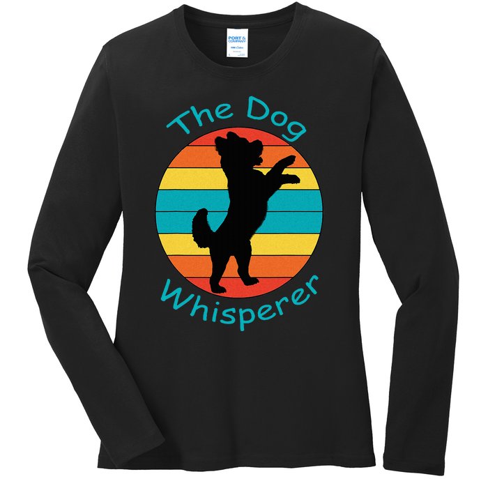 Cute Retro Dog Whisperer Vintage Funny For Dog Lovers Ladies Long Sleeve Shirt