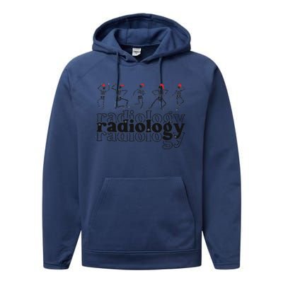 Christmas Radiology Department Skeleton Holiday Xray Tech Performance Fleece Hoodie