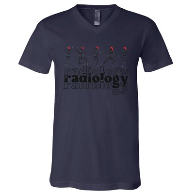 Christmas Radiology Department Skeleton Holiday Xray Tech V-Neck T-Shirt