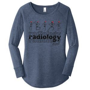 Christmas Radiology Department Skeleton Holiday Xray Tech Women's Perfect Tri Tunic Long Sleeve Shirt