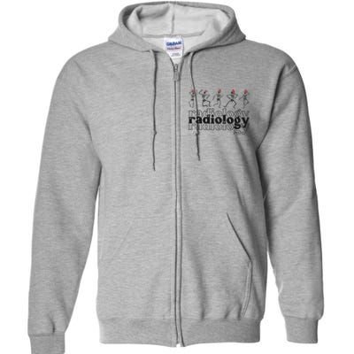 Christmas Radiology Department Skeleton Holiday Xray Tech Full Zip Hoodie