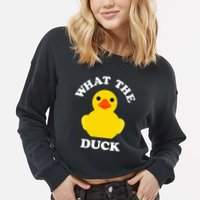 Cute Rubber Duck Lover Bird Quack Duckies Funny Rubber Ducky Cropped Pullover Crew