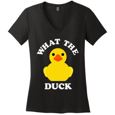 Cute Rubber Duck Lover Bird Quack Duckies Funny Rubber Ducky Women's V-Neck T-Shirt