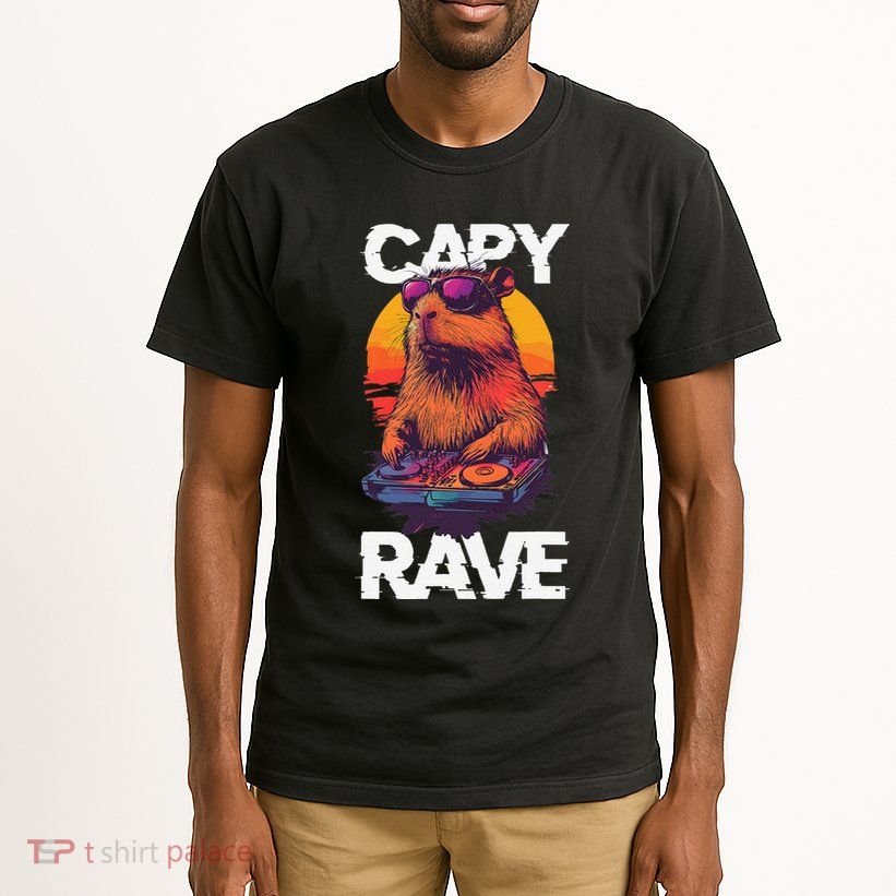 Capybara Raves Dj Rave Techno Edm Party Festival Turntable Tall T-Shirt