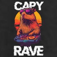Capybara Raves Dj Rave Techno Edm Party Festival Turntable 11oz C Handle Ceramic Mug