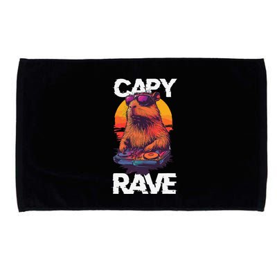 Capybara Raves Dj Rave Techno Edm Party Festival Turntable Microfiber Hand Towel