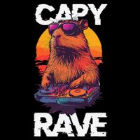 Capybara Raves Dj Rave Techno Edm Party Festival Turntable Women's Crop Top Tee