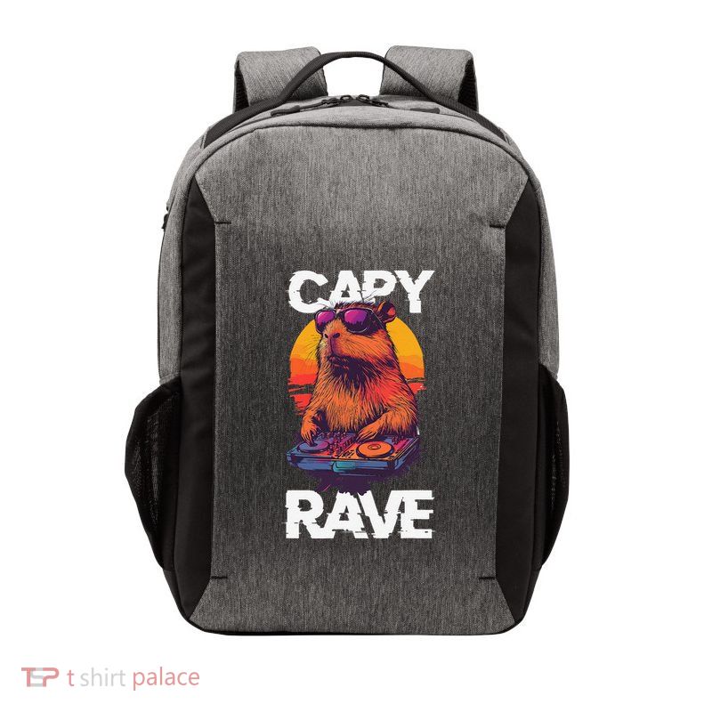 Capybara Raves Dj Rave Techno Edm Party Festival Turntable Vector Backpack
