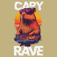 Capybara Raves Dj Rave Techno Edm Party Festival Turntable Cooling Performance Crew T-Shirt