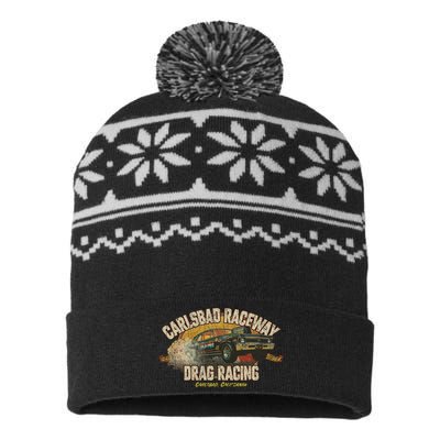 Carlsbad Raceway Drag Racing 1964 USA-Made Snowflake Beanie