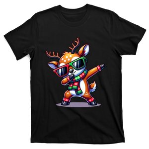 Christmas Reindeer Dabbing Reindeer Santa Xmas Funny T-Shirt