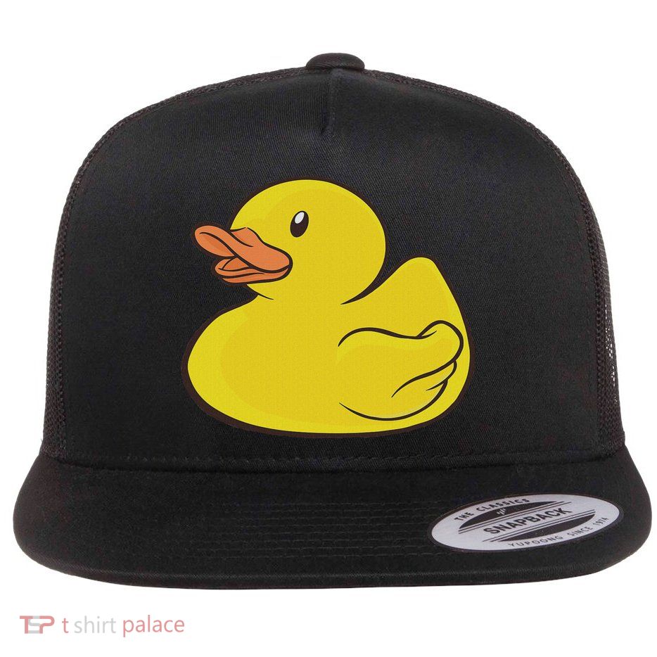 Cute Rubber Duckie Duck Rubber Duck Flat Bill Trucker Hat