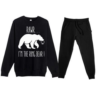 Cute Rehearsal Dinner For Ring Bearer Premium Crewneck Sweatsuit Set