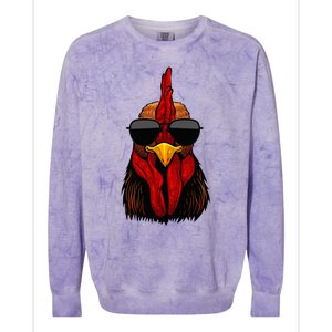 Cool Rooster Design Chicken Rooster Lover Colorblast Crewneck Sweatshirt