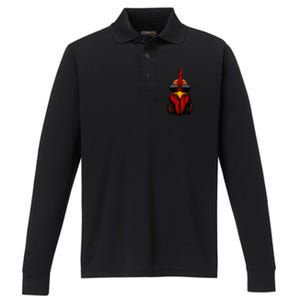 Cool Rooster Design Chicken Rooster Lover Performance Long Sleeve Polo