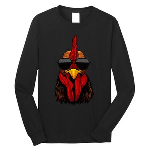 Cool Rooster Design Chicken Rooster Lover Long Sleeve Shirt