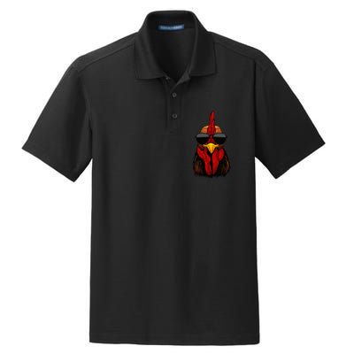 Cool Rooster Design Chicken Rooster Lover Dry Zone Grid Polo