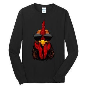 Cool Rooster Design Chicken Rooster Lover Tall Long Sleeve T-Shirt