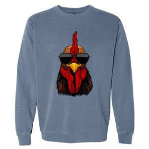 Cool Rooster Design Chicken Rooster Lover Garment-Dyed Sweatshirt