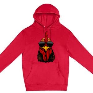 Cool Rooster Design Chicken Rooster Lover Premium Pullover Hoodie