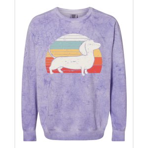 Cool Retro Dachshund Dog Gift Design Weiner Dog Fans Cool Gift Colorblast Crewneck Sweatshirt