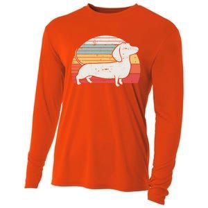 Cool Retro Dachshund Dog Gift Design Weiner Dog Fans Cool Gift Cooling Performance Long Sleeve Crew