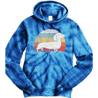 Cool Retro Dachshund Dog Gift Design Weiner Dog Fans Cool Gift Tie Dye Hoodie